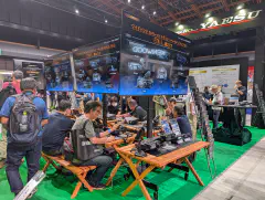 Yaesu booth, with lots of hands-on chances the the FTX-1 series.